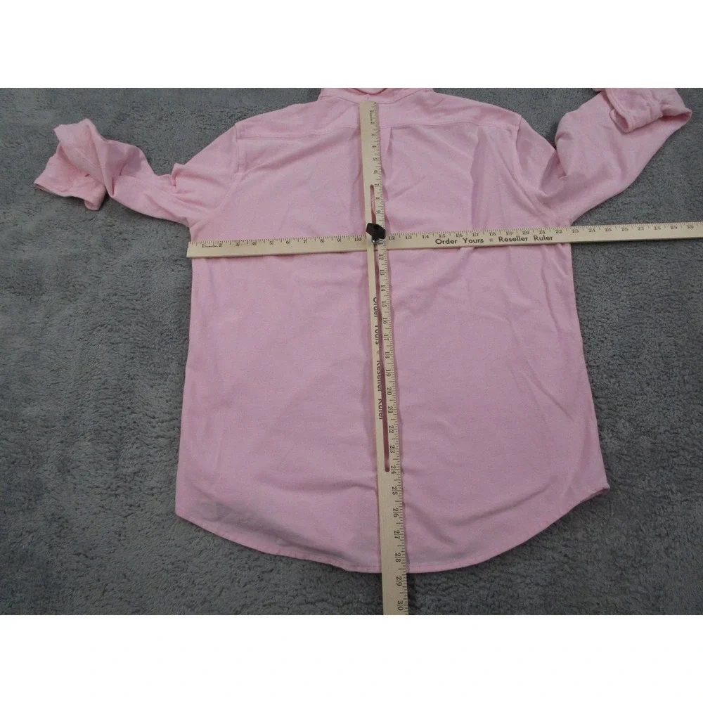 Polo Ralph Lauren Mens Pink Featherweight Mesh Long Sleeve Button Down Shirt L